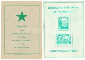 cca 1910-1950 15 db különféle eszperantó okmány, levelezőlap, stb