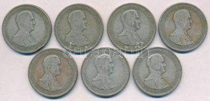 1930. 5P Ag Horthy jobbra (7x) T:2-,3 patina Adamo P8