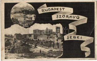 1946 Budapest, Budapest szörnyű sebei a II. világháború után. Újjáépítjük Magyarországot! kiadja a Magyar Újjáépítési Minisztérium engedélyével a Magyar Központi Híradó Rt. (EK)