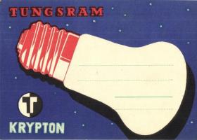 Tungsram Krypton izzó reklámlapja / light bulb advertisement postcard