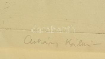 Csohány Kálmán (1925-1980): Ady emlékére. Rézkarc, papír, jelzett, 29×39 cm