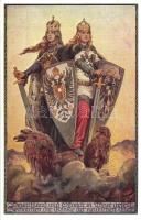 11 db régi osztrák-magyar és német katonai motívumlap, propaganda / 11 pre-1945 WWI Austro-Hungarian...