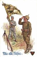 Die alte Fahne! / WWI Austro-Hungarian K.u.K. and German soldiers, Viribus Unitis propaganda