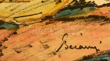 Belányi Viktor (1877-1955): Törölköző nők. Akvarell, papír, jelzett, 42×30 cm