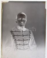 cca 1925 Eger, a Foto-GRÁF műteremből 13 db vintage üveglemez negatív (csendőr, jelmezes lány, visel...