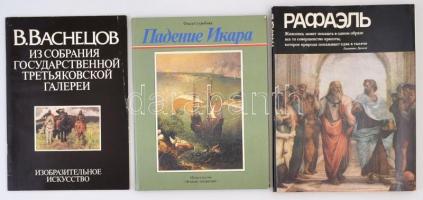 3 db orosz nyelvű művészeti könyv (Vasznyecov, Raffaello, Brueghel)