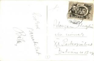 1951 Algyő, Hajóállomás, gőzhajó. photo