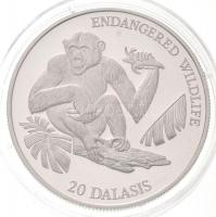 Gambia 1994. 20D Ag "Veszélyeztetett Állatvilág - Csimpánz" T:PP
Gambia 1994. 20 Dalasis ...