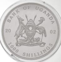 Uganda 2002. 1000Sh ezüstözött Br "Afrika gorillái - Falatozó gorilla" T:PP fo.
Uganda 20...