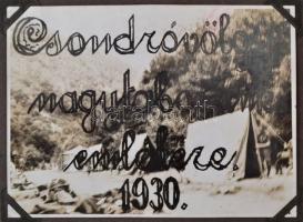 1930 Csondárvölgyi nagytáborunk emlékére. Cserkész táborozásról készült dekoratív album, kb 100 db é...
