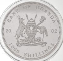 Uganda 2002. 1000Sh ezüstözött Br "Afrika gorillái - Gorilla négylábon" T:PP fo.
Uganda 2...
