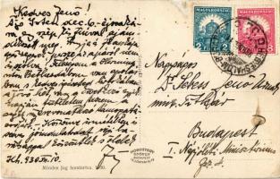 1930 Hegyeshalom, Vasútállomás, vasutasok, Dreher Baksör reklám + "HEGYESHALOM-BUDAPEST 52 C&qu...