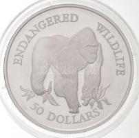 Cook-szigetek 1992. 50$ Ag Veszélyeztetett állatvilág - Lowland gorilla C:PP Cook Islands 1992. 50 Dollars Ag Endangered World Wildlife - Lowland gorilla T:PP Krause KM#264