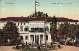 1912 Budapest II. Császár fürdő, magyar zászló (Rb)