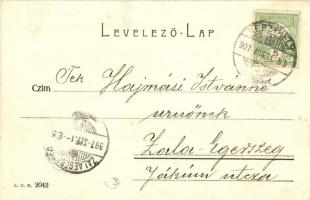 Keszthely, Kossuth Lajos utca, gyógyszertár, Korona szálloda. S. D. M. 2043