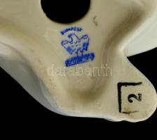 Aquincumi porcelán ülő akt, kézzel festett, jelzett, hibátlan, m: 22 cm