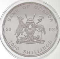 Uganda 2002. 1000Sh ezüstözött Br "Afrika gorillái - Ülő gorilla" T:PP fo.
Uganda 2002. 1...