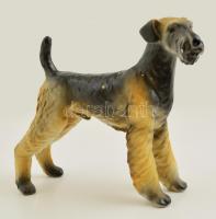 Hollóházi porcelán kutya, kézzel festett, apró lepattanással, jelzett, 20x16 cm