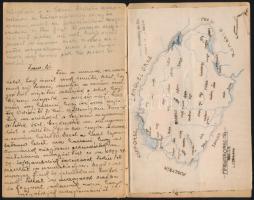 cca 1920 Kézzel írt napló 1919. decemberétől 1920. január. 24. -ig, benne a kor eseményeit taglaló í...