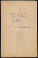 cca 1920 Kézzel írt napló 1919. decemberétől 1920. január. 24. -ig, benne a kor eseményeit taglaló í...
