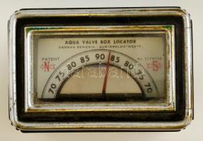 Hermann Sewerin Aqua Valve Box Locator, régi iránytűs tájoló, eredeti bőr tokjában, jó állapotban, 8...