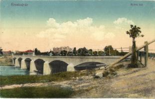 Érsekújvár, Nové Zamky; Nyitra híd / bridge (ragasztónyom / gluemark)