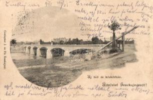 1901 Érsekújvár, Nové Zamky; Új híd és közkórház / new bridge and hospital (EK)