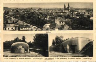 1940 Komárom, Komárno; látkép, Cseh erődítmény a trianoni határon (Erzsébetsziget) / general view, Czech fortress by the border (EK)