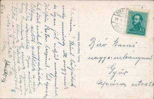 Rimaszombat, Rimavska Sobota; Tátra szálloda, tér, automobilokkal, Havas és Klein üzlete / square, h...