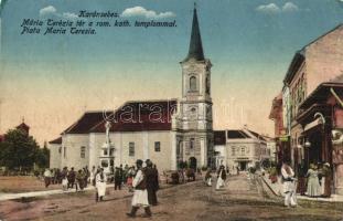 Karánsebes, Caransebes; Mária Terézia tér, Római katolikus templom / square, church (EK)