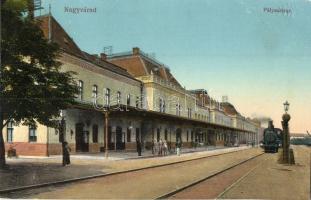 Nagyvárad, Oradea; vasútállomás, gőzmozdony / railway station, locomotive / Bahnhof