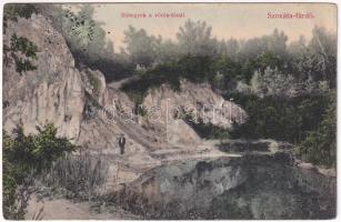 1909 Szováta-fürdő, Sovata; Sóhegyek a Vörös-tónál. Kelemen Ádám kiadása / salt hills at the lake (EB)