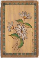 1904 Flower, wooden card (tear)