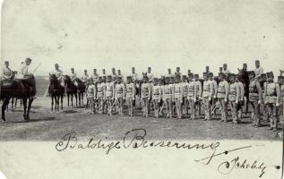 1905 Budapest, huszárok kiképzésen / Hungarian hussars training, photo (EM)