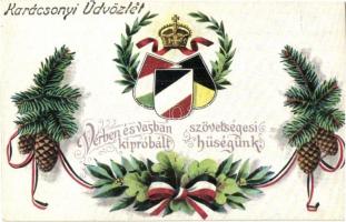 Vérben és vasban kipróbált szövetségesi hűségünk. Karácsonyi üdvözlet / WWI Viribus Unitis propagand...