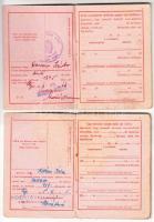 1955-1956 2 db Magyar Államvasutak igazolvány, fénykép nélkül, az egyik kopott