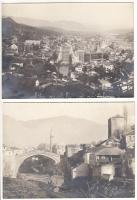 cca 1910 Szarajevó és Mostar látképe, 2 db fotó, hátuljukon feliratozva, 13×18 cm