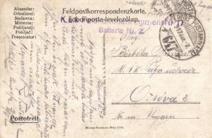 1916 Karácsony + K.u.k. Feldkanonenregiment Nr. 17 Batterie Nr. 2. / WWI K.u.K. Christmas greeting s...