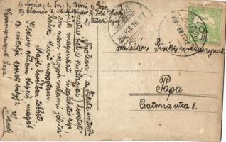 1909 Győr, Fekete internátus nyolc tagja, diákok, photo (fa)