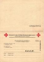 A Magyar Vöröskereszt magyar-orosz kétnyelvű Levelezőlapja Hadifoglyok részére. kinyitható  / Hungarian Red Cross's Russo-Hungarian language postcard for War Prisoners, folding card