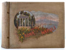 cca 1930 Riccordo di Roma e Napoli, nagyméretű leporelló-album számos római és nápolyi látképpel, mű...