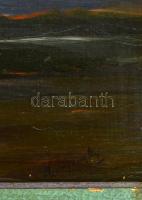 Mednyánszky jelzéssel: Dombok a vízpartnál. Olaj, karton, keretben, 24×39 cm