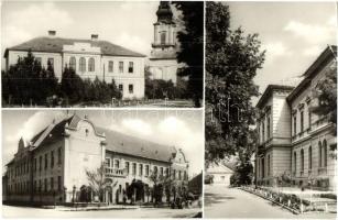 Túrkeve - 8 db MODERN városképes lap: strand, általános iskola, Petőfi tér, Tanácsháza. Képzőművésze...