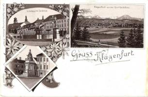 1898 Klagenfurt, von der Goritschitzen, Lindwurm Denkmal, Maria Theresien Monument / statues. Carl Otto Hayd No. 142. floral, Art Nouveau, litho (EK)