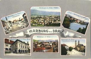 Maribor, Marburg a. Drau; Hauptplatz, Burg, Franziskaner Kirche / main square, castle, church