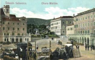Sibenik, Sebenico; Obala Marina / quay, industrial railway, train