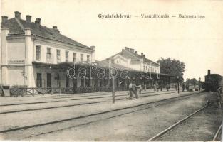 Gyulafehérvár, Karlsburg, Alba Iulia; Vasútállomás, gőzmozdony / railway station, locomotive