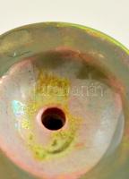 Zsolnay eozin mázas bagoly, jelzett, kopásnyomokkal, m: 8 cm