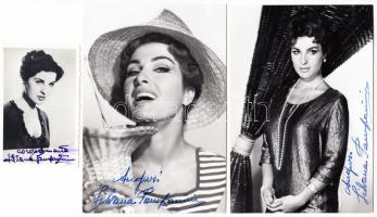 Silvana Pampanini (1925-2016) olasz színésznő aláírása 3 db őt magát ábrázoló fotókon