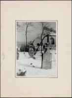 cca 1968 Kalocsai Rudolf: Középkori kápolna, 4 db aláírt vintage fotó, 23x17 cm, karton 40x30 cm